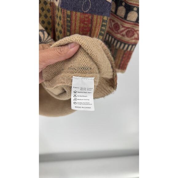 YESNO Fish Pearl Shell  Graphic Printed Oversized Pullover Sweater cashmere - Picture 5 of 6